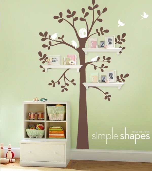 Wall Decor and Shelving Tree Baby Nursery | Home Lilys design ideas