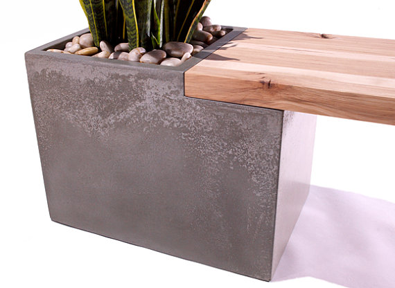 Concrete Wood Bench