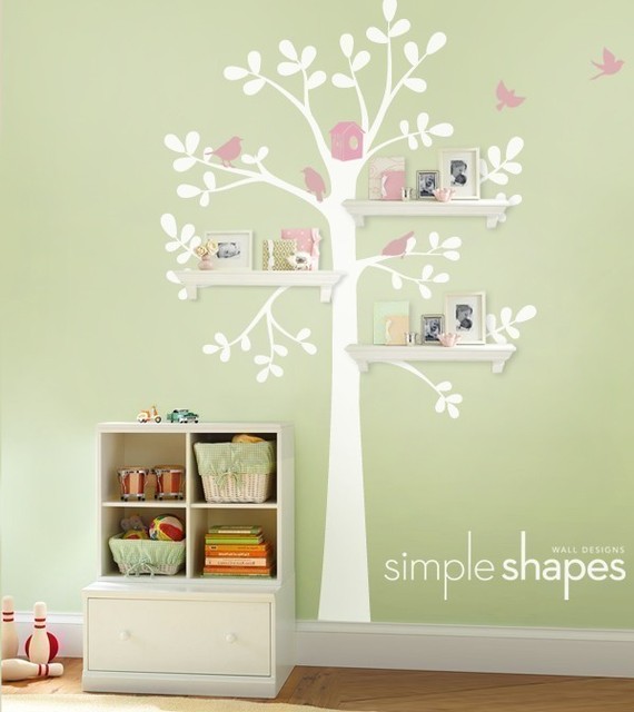 Wall Decor and Shelving Tree Baby Nursery 3