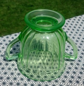 Depression Glass Green Paneled Tea Cup 2