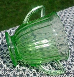 Depression Glass Green Paneled Tea Cup 3