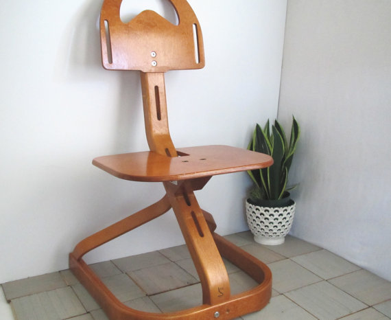 Vintage Mid-century modern bentwood birch chair by Svan Studios