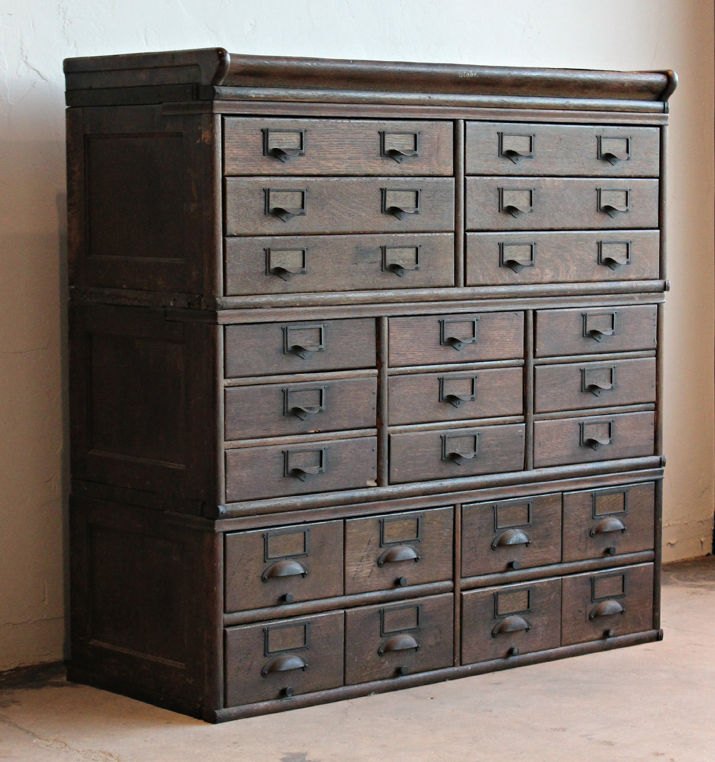 Antique Wooden 23 Drawer Storage Cabinet 2