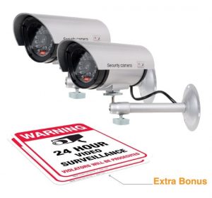 AMRO dummy Camera with large warning signs
