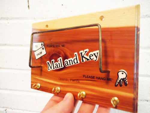 Vintage mail holder key rack 