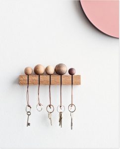 cute ball wooden key holder