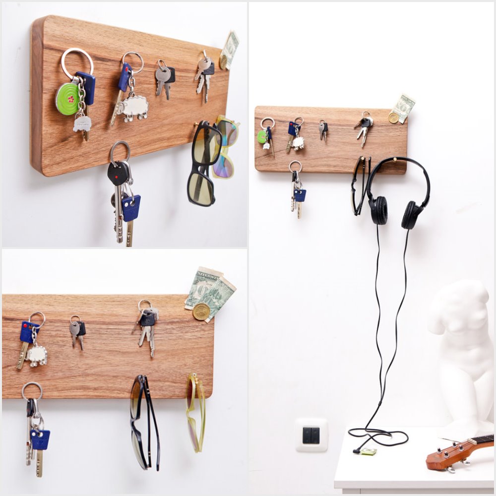 multipurpose wooden key holder