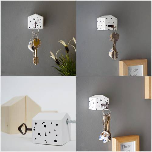 single dotted key holder for wall