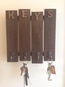 wooden plank key holder