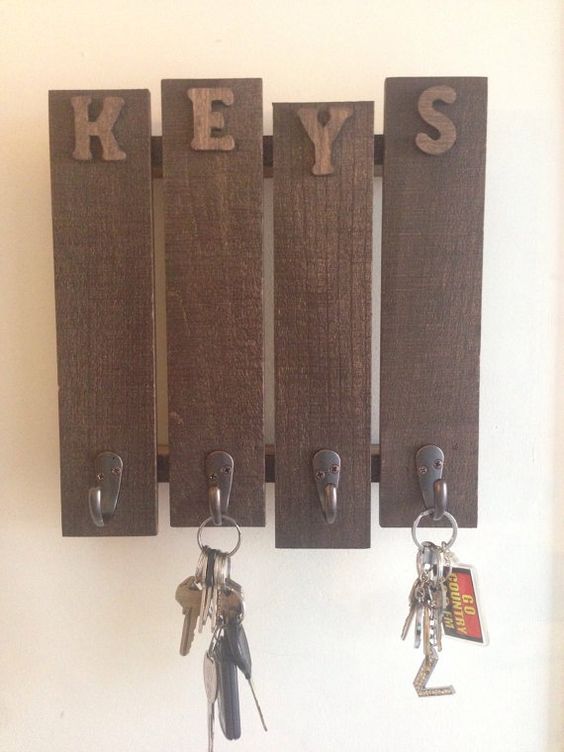 wooden plank key holder