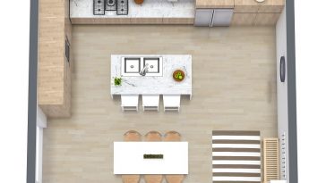 a small space kitchen design in 3d