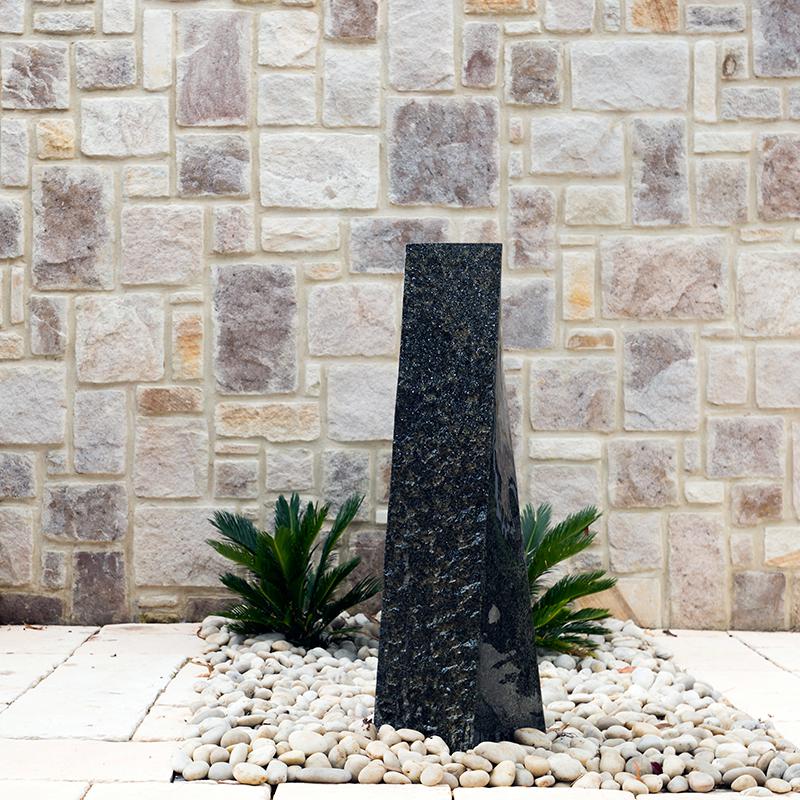 black granite stone in front of backwall in Canberra Gardener Garden