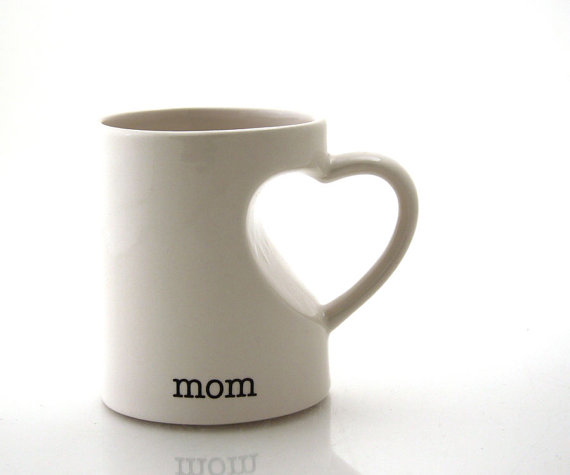 heart shaped coffee cup for mom