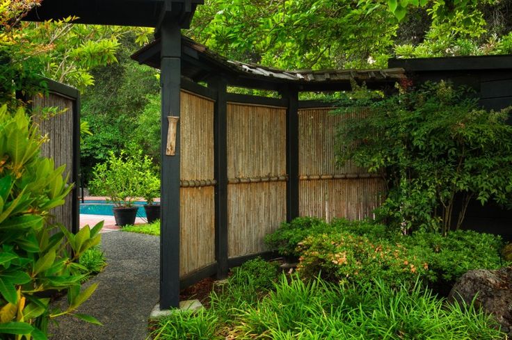 japanese fence in a zen garden
