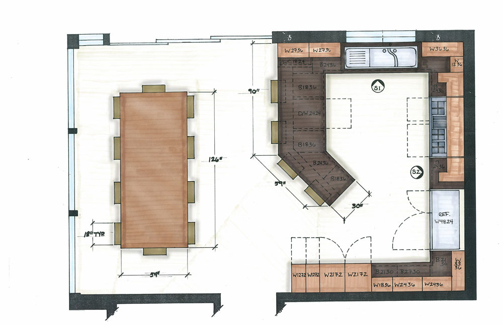 kichen floor plan for a family of 10