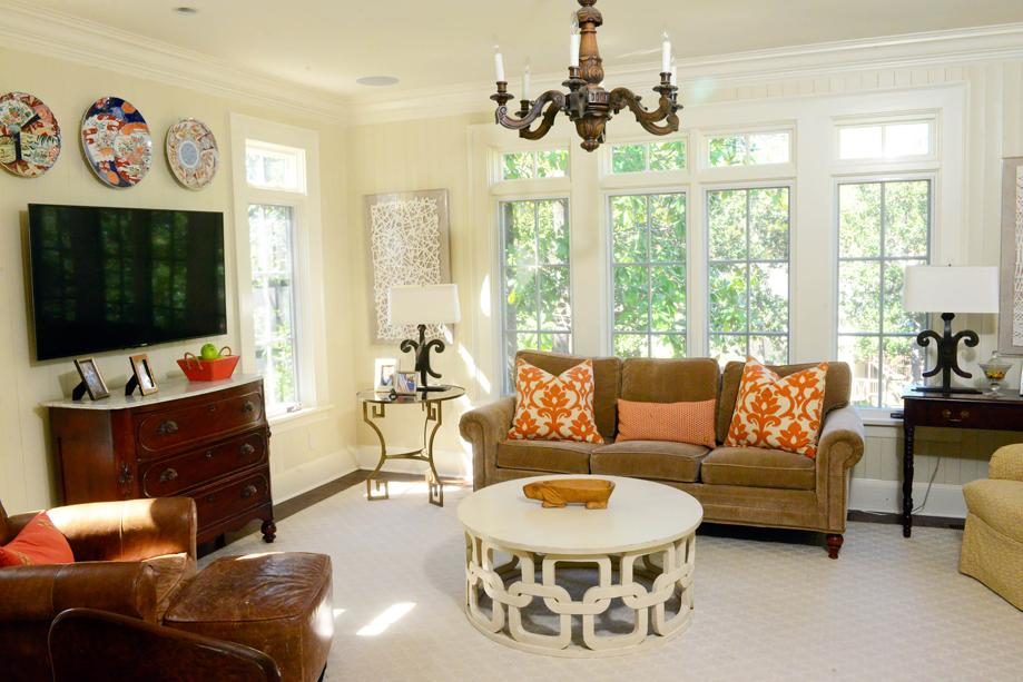 orange bright coloar sofa perfect for living room