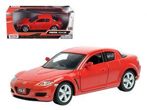 red mazda rx8 model car on cast iron