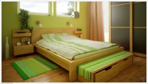 small bedroom using green color concept