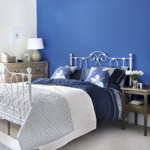 small space using blue color to make it bigger