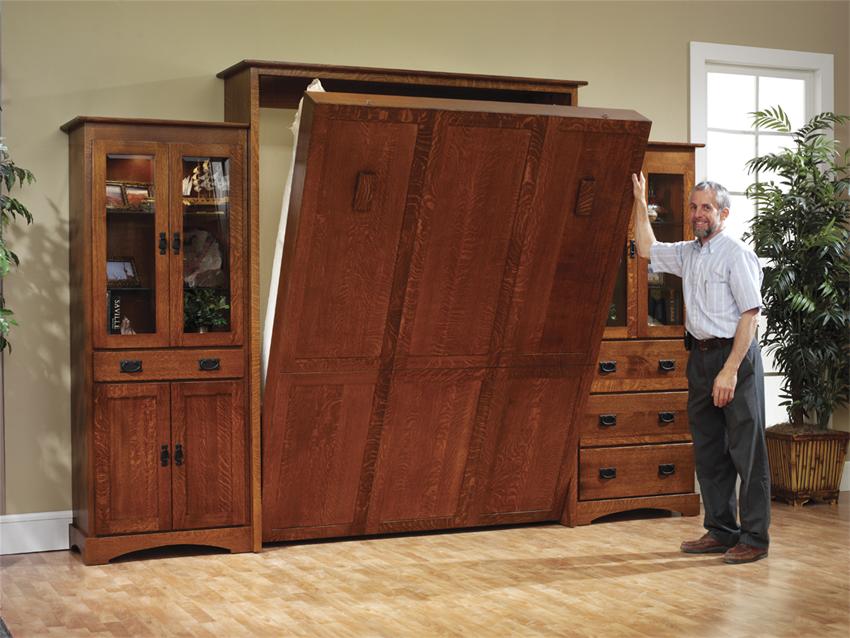 vintage wall murphy bed wooden design