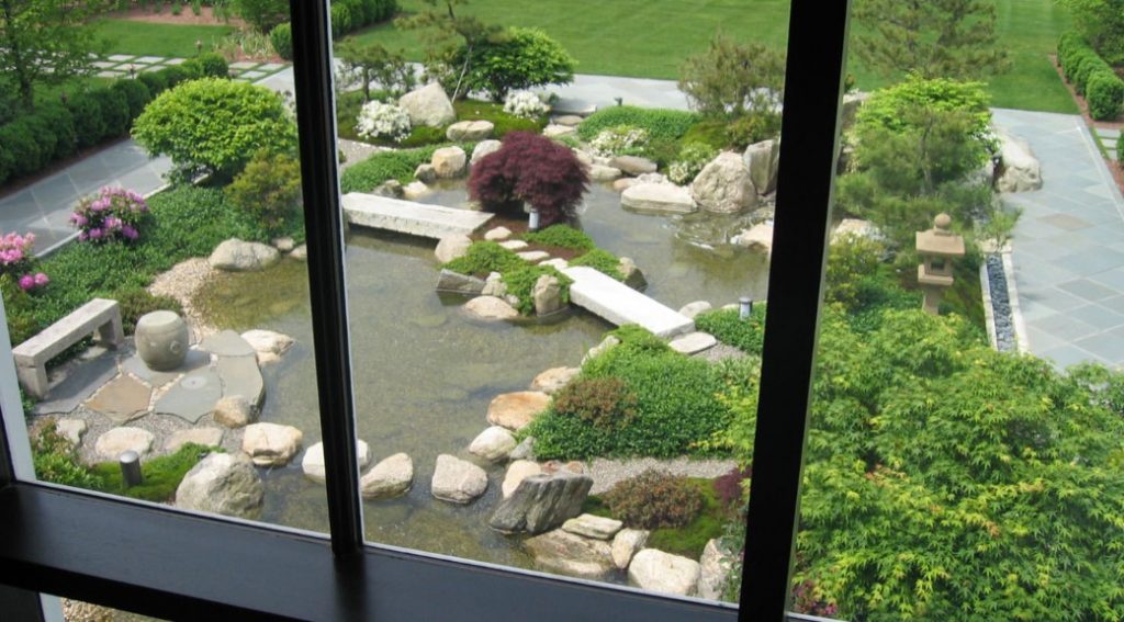water pond in a boston zen garden