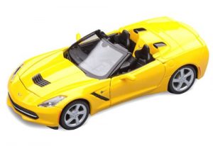 yellow C7 convertible diecast model car