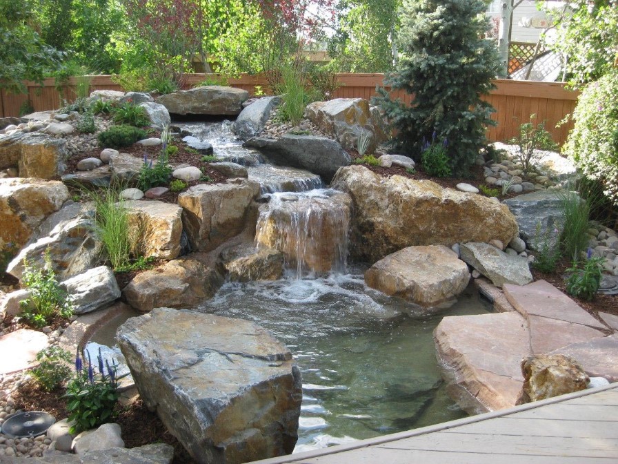 zen garden using rock and water element