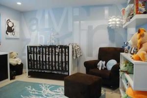 baby boy room decoration idea with lots of soft toys