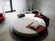 beautiful and neat round bed with mattress
