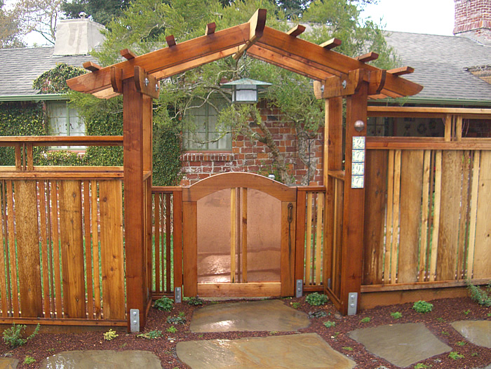japanese gate with wooden fence