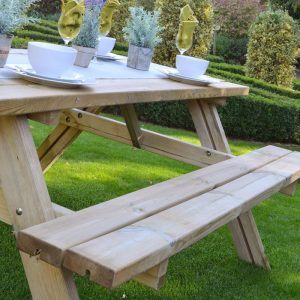large patio wooden rectangular table for garden
