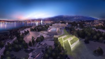 night view of the new capital master plan in United Nations Office at Geneva Switzerland