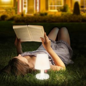 outdoor fatboy transparent lamp for reading book