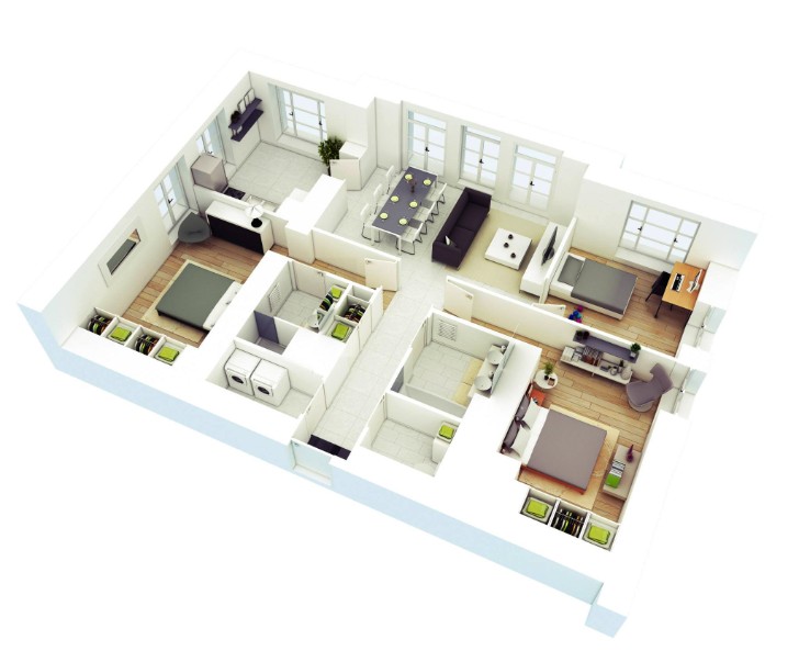 simple 3d house floor plan