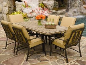 stone patio dining table for 6 people