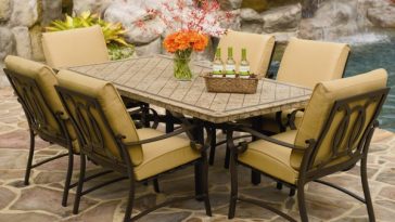stone patio dining table for 6 people