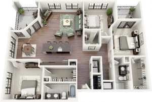 three-bedroom-apartment-layout