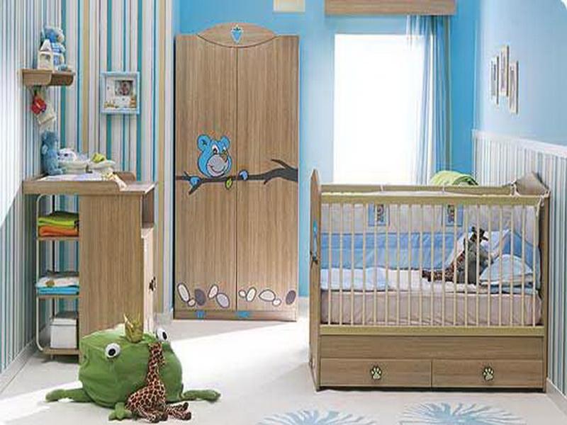 wooden baby boy nursery room idea