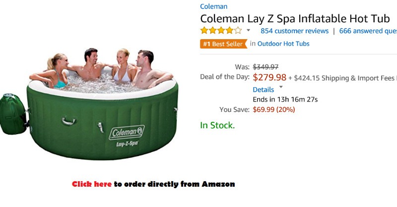 Buy Coleman Lay-Z spa hot tub on discounted price