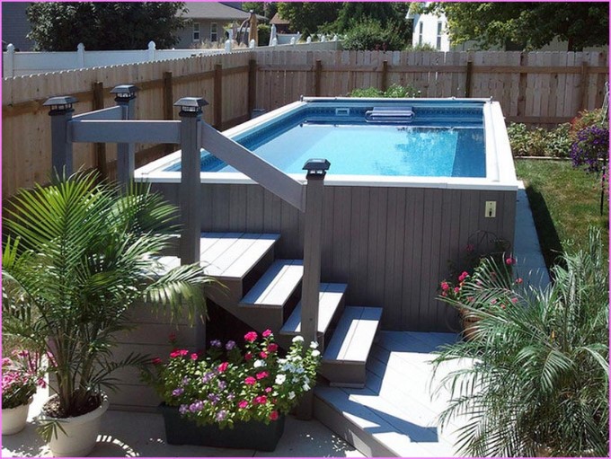 above ground rectangular swimming pool for small backyard