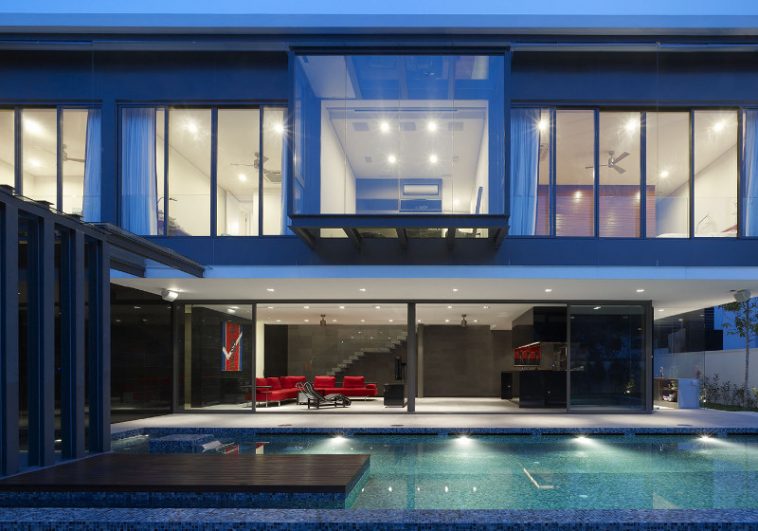 full front view of a singaporean designer house