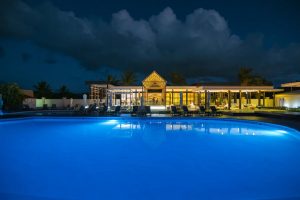 mansion resort world swimming pool at night