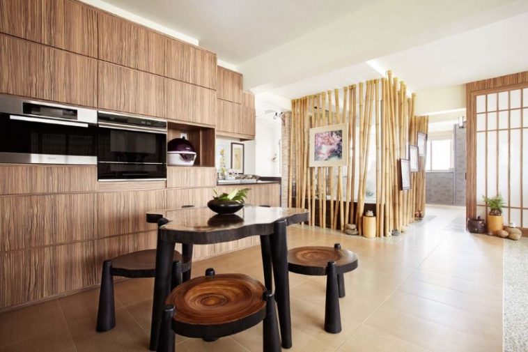 open space kitchen and living room of a HDB Flat in singapore designed by Artrend