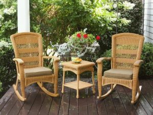 twin rattan outdoor rocking chair