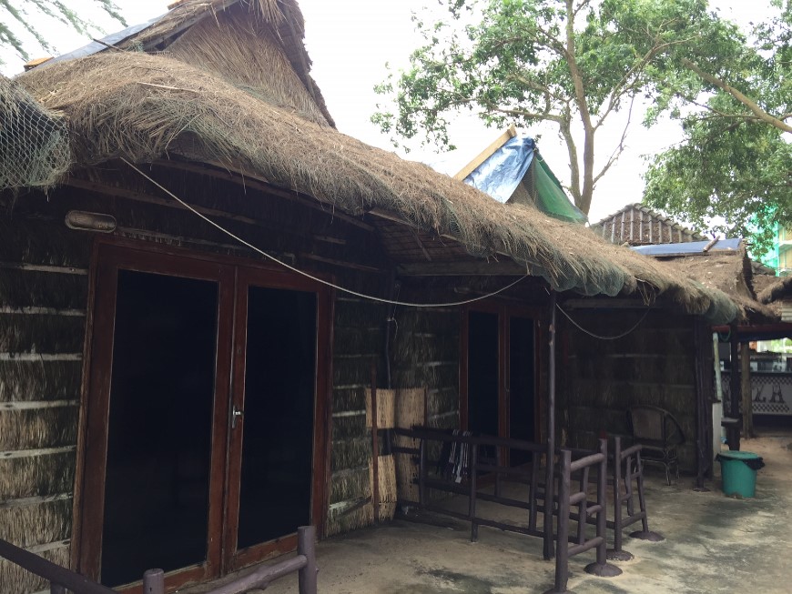 beach huts in cambodia resort town - sihanoukville