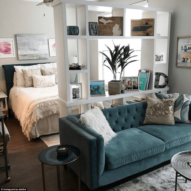 tiny studio appartment decor with sofa