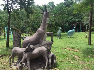 wild animal statues in a field of picnic resort cambodia