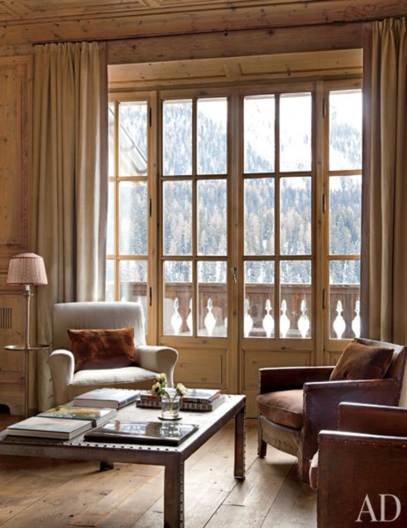 Studio Peregalli designed large window in a swiss Chalet