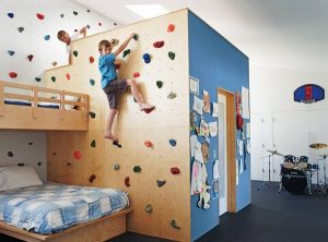 boy room rock climbing decorating ideas