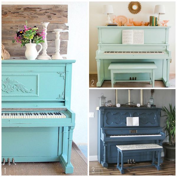 cute blue piano placement in a living room
